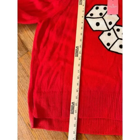 NWT Kate Spade Red Dice Wool Alpaca Oversized Sweater Size M - Picture 9 of 10